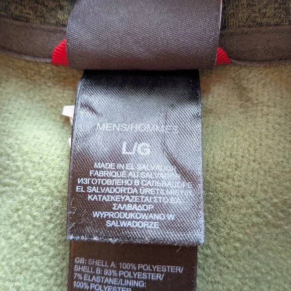 The North Face Men’s Dark Green Fleece Lined Half-Zip Pullover Large - Picture 4 of 6